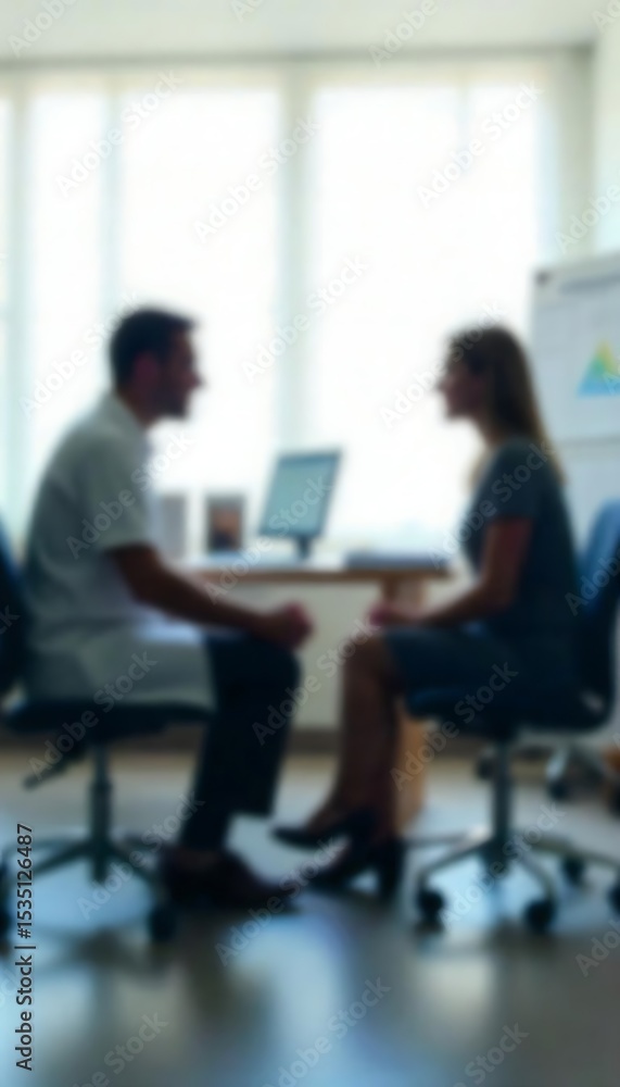 Poster generative ai depicts a professional business consultation in blurred abstract form