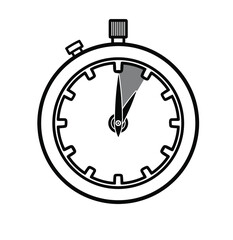 5 minutes stopwatch black and white vector illustration