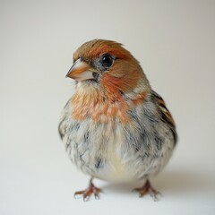 Tiny Bird on White Surface