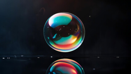 Glass Sphere Reflecting Blue Light with Technology and Data Themes