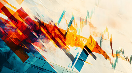 Abstract Finance Chart Art Bright Colored Financial Data Visuals