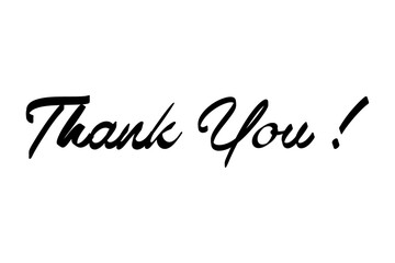 Thank You ! - thank you word, text or lettering. Vector script and handwritten typography. Thank you word for note, sign, banner. Isolated.

