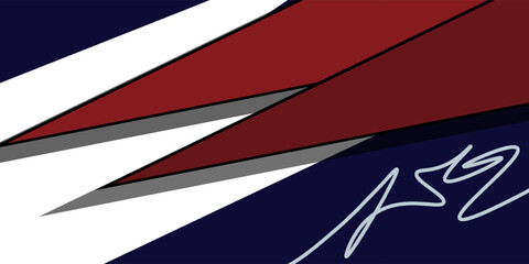 Abstract red and white overlapping layers geometric background a combination.