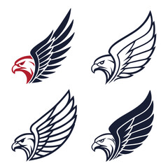 Professional Set of Wing Logo Designs in Various Colors
