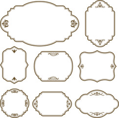 Set of Vintage Decorative Frames: Elegant Labels and Ornate Borders
