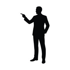 Businessman Pointing Silhouette Illustration