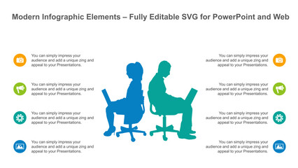 Modern Infographic Elements – Fully Editable SVG for PowerPoint, Web, Illustrator, and most vector-based applications. Ideal for presentations, infographics, and business slide designs.