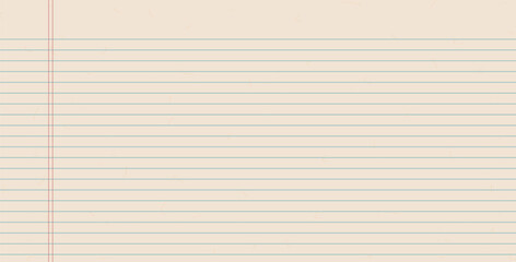 Obraz premium Horizontal textured office paper. Beige worksheet with stripes. Blank empty page of binder. Wide horizontal line backdrop. Vector grid school notepad cover illustration. Scrapbook stationary.