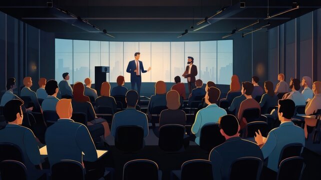 Business presentation in a modern conference room