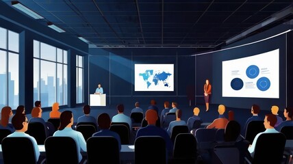 Business presentation in a modern conference room (2)