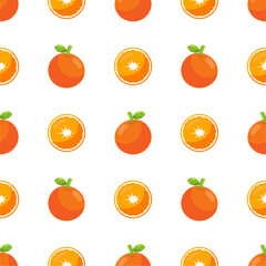 Seamless pattern with orange fruit.
