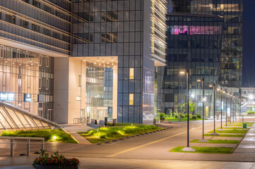 Tall modern buildings covered in gardens, showcasing urban greenery and sustainable architecture. Eco-friendly. Innovative construction