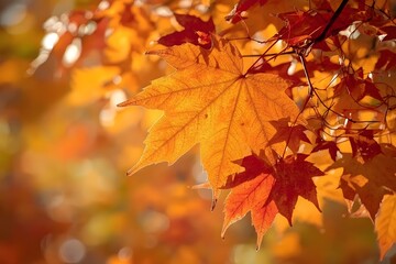 Obraz premium Fall Autumn leaves background - brown maple backdrop