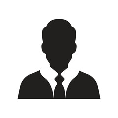 Businessman Silhouette Icon Professional Male Avatar Symbol in Suit