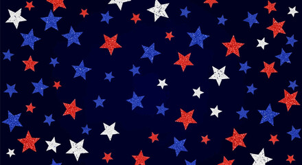 Patriotic Star Background Red, White, and Blue Starry Design for Independence Day