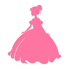 Pink Silhouette of Woman in Ball Gown