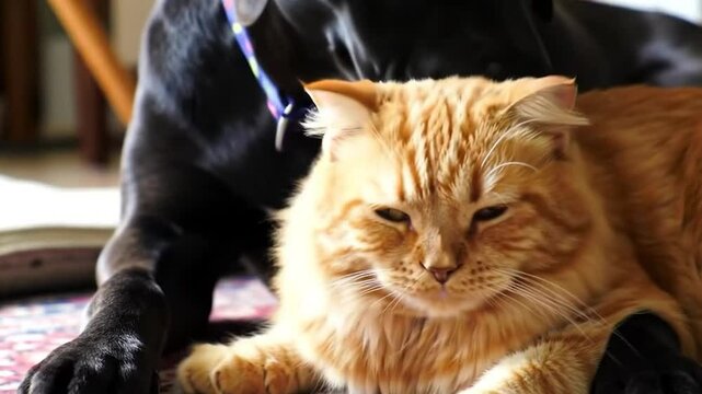 amiti&eacute; et complicit&eacute; entre un chat et un chien