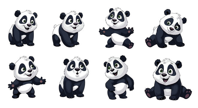 Cartoon panda bear collection