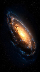 Obraz premium Spiral Galaxy with Bright Core and Dust Lanes