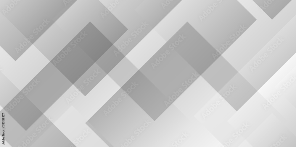 Poster white and gray paper diamond squares geometric minimal abstract background. white and gray paper tri