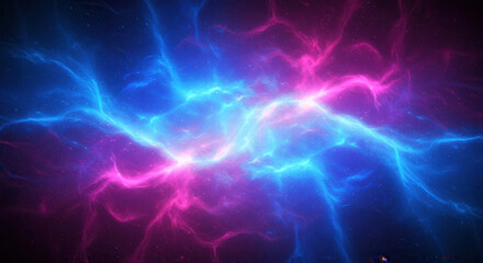 Fototapeta premium A vibrant and colorful nebula fills the space with glowing light.