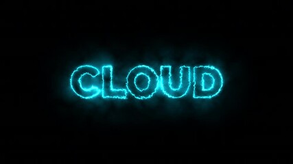 Cloud advertisement promo text animation video. High-quality 4K footage