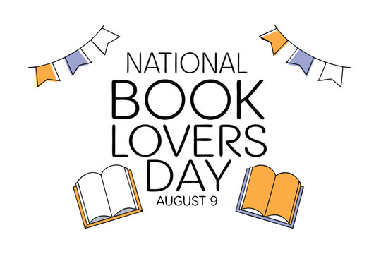 National book lovers day august 9th holiday design graphic featuring books and festive elements