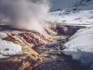 Thermal springs landscape 