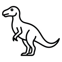acrocanthosaurus dinosaur outline icon isolated on white background