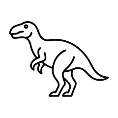 acrocanthosaurus dinosaur outline icon isolated on white background