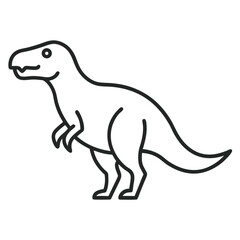 albertosaurus dinosaur outline icon isolated on white background