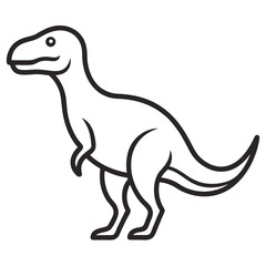 albertosaurus dinosaur outline icon isolated on white background