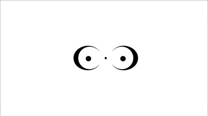 Naklejka premium Minimalist black and white graphic design featuring abstract eyes 
