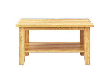 Fototapeta premium Light-colored wooden coffee table, simple design, one shelf