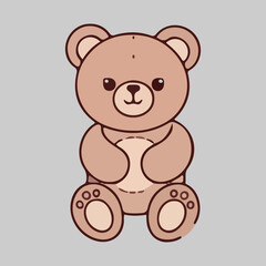 Fototapeta premium Adorable Brown Teddy Bear Illustration
