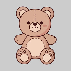 Obraz premium Adorable Brown Teddy Bear Illustration
