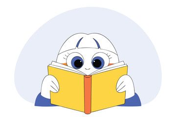 Cute little girl celebrating national book lovers day vector illustration