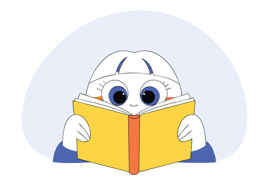 Cute little girl celebrating national book lovers day vector illustration - Powered by Adobe