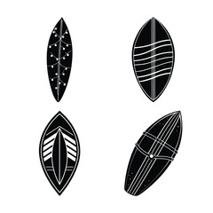 A surfboard bundle silhouette side view white background