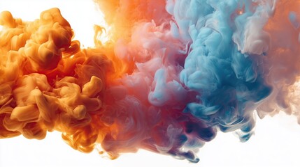 Obraz premium Fusion of Flame and Frost: Abstract Ink Swirl Encounter