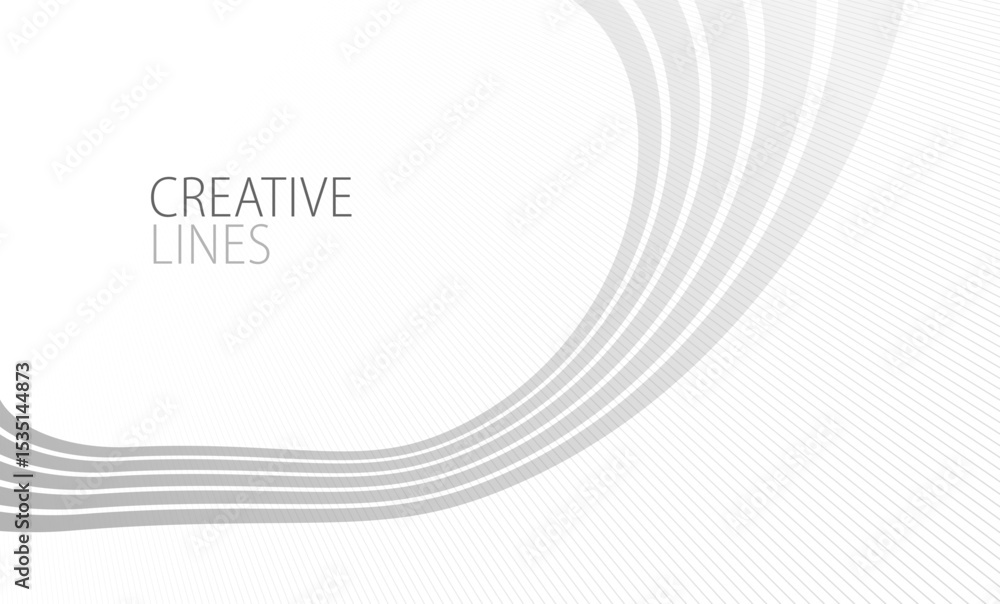 Poster light grey lines in 3d perspective vector abstract background, easy and soft cool illustration, smoo