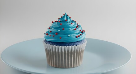 Blue cupcake.