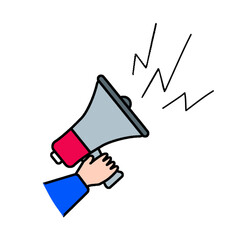 Megaphone vector illustration doodle sketch style for concept design. Media loudspeaker concept vector sketch illustration as conference, announcement, message for print, web, mobile and infographics 
