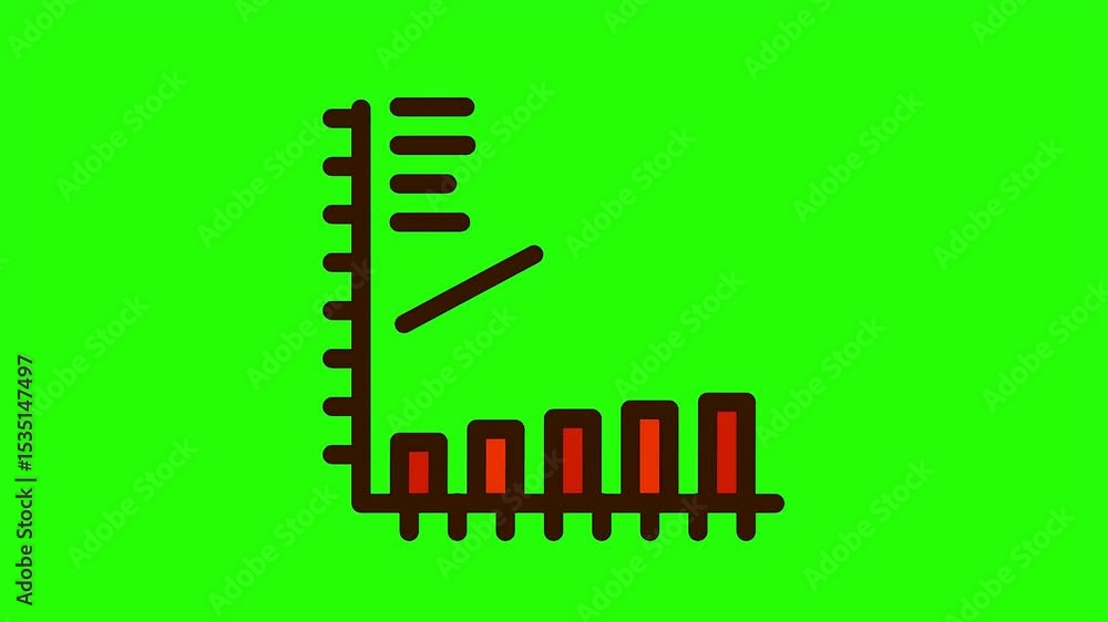 Poster background lines increasing axis trend green segments on bar showing graph screen with upward and