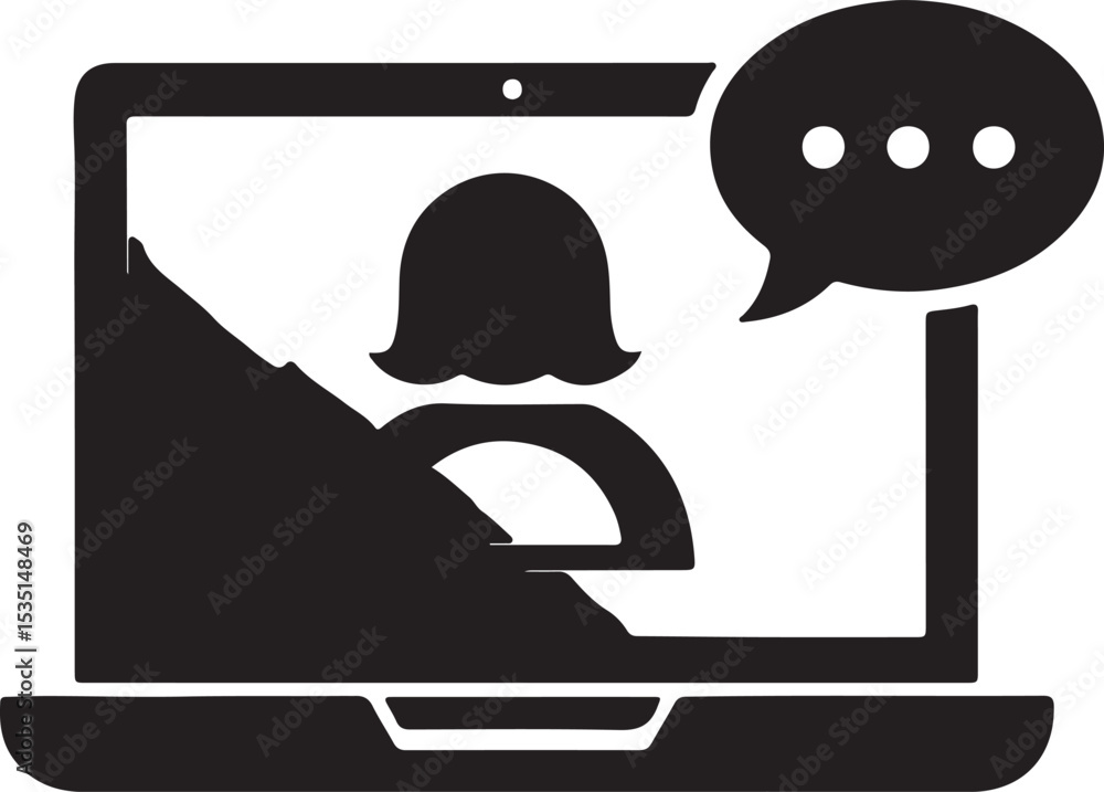 Poster vector illustration of a computer monitor with a skull, an icon symbolizing technology and internet 