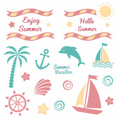 set of summer icons