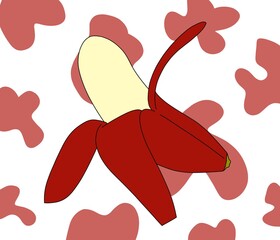 red banana vector , red banana with white isolated background, banana wallpaper