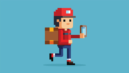 Obraz premium Courier Pixel Art Character 