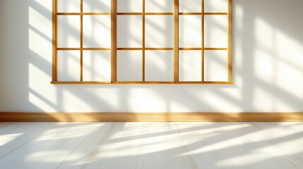 An inviting image of a spacious room bathed in sunlight, highlighting the large windows and the minimalist design, creating a serene atmosphere perfect for relaxation.