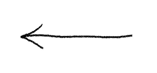 Doodle emphasis arrow vector icon. Design grunge arrow, grunge brush line, curve wave.